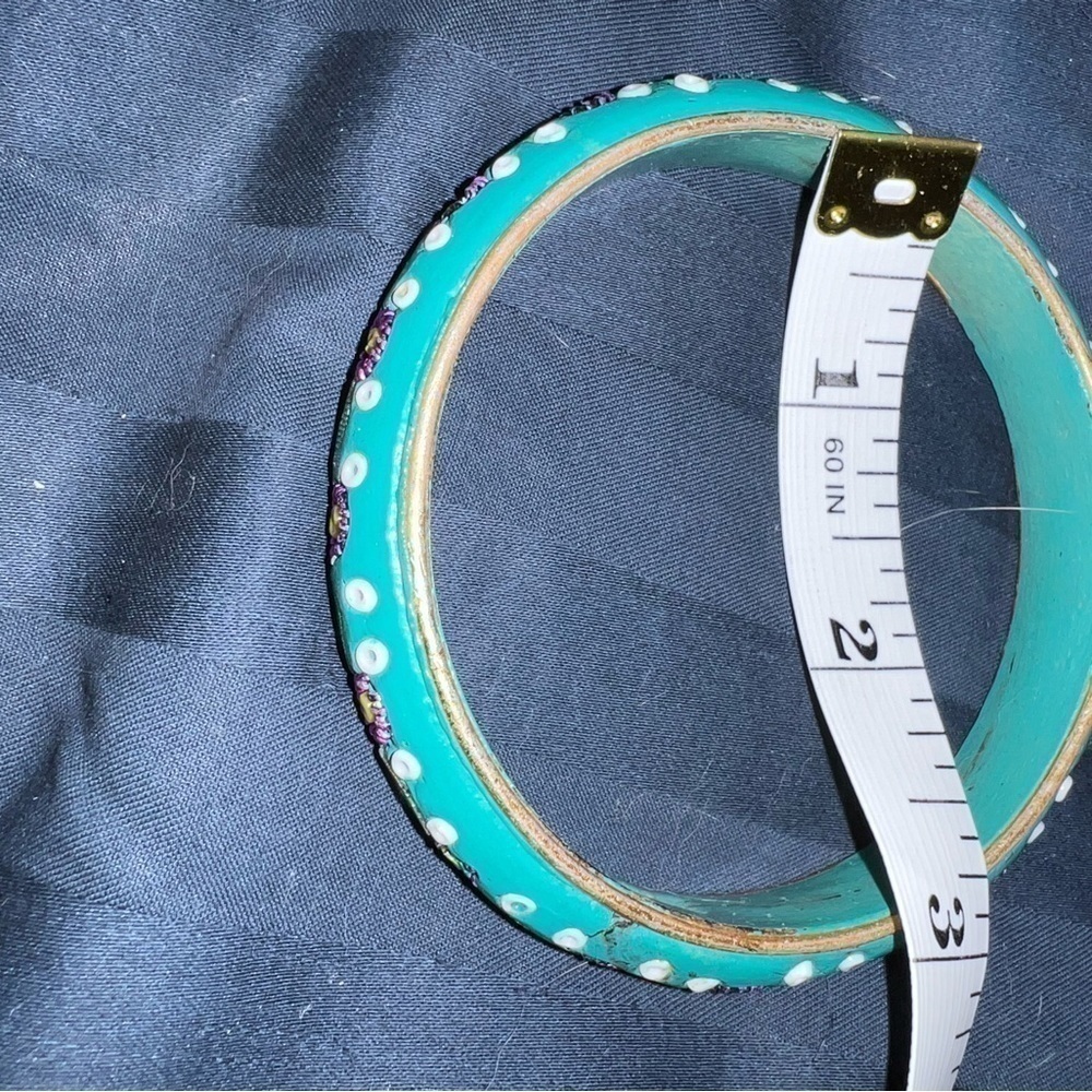Bangle bracelet with inlaid mirrors, craft fair, cute! - Picture 4 of 6